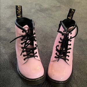 Patent Pink Lace-Up Combat Boots - Dr. Martens Style